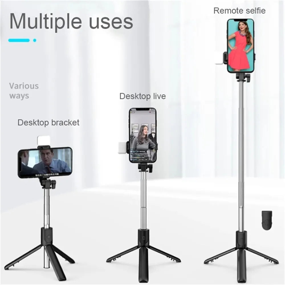 ViralSelfiePro – Palo de Selfie Bluetooth retráctil con luz y control remoto
