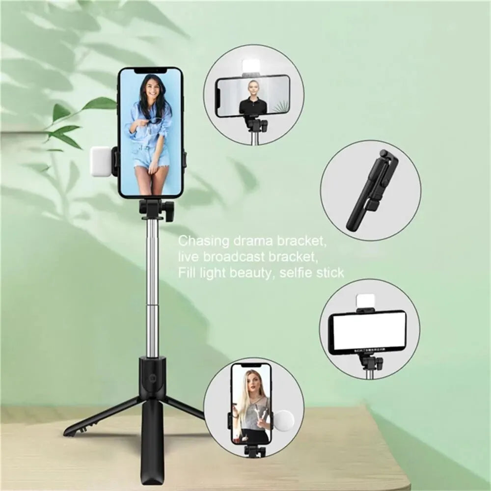 ViralSelfiePro – Palo de Selfie Bluetooth retráctil con luz y control remoto