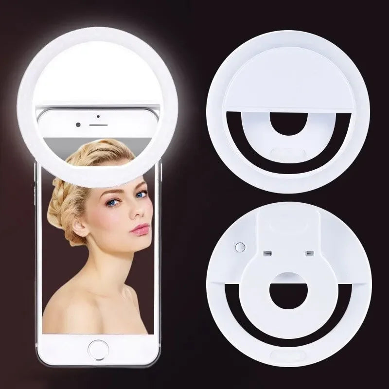 Viral CircleLight – Anillo de Luz LED USB para Selfies y Grabaciones con carga USB. Compatible con iPhone, Samsung, Xiaomi, lente de teléfono móvil