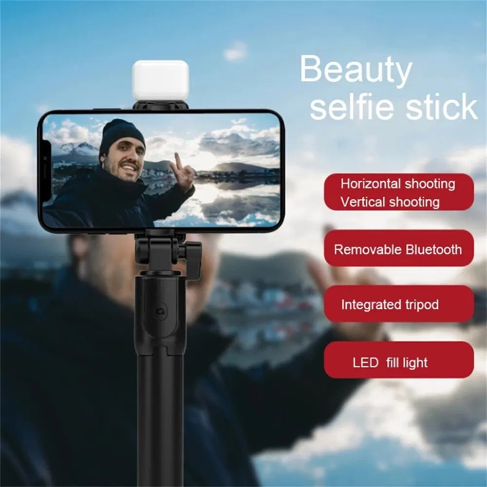 ViralSelfiePro – Palo de Selfie Bluetooth retráctil con luz y control remoto