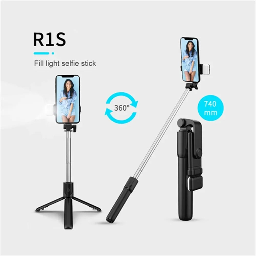ViralSelfiePro – Palo de Selfie Bluetooth retráctil con luz y control remoto