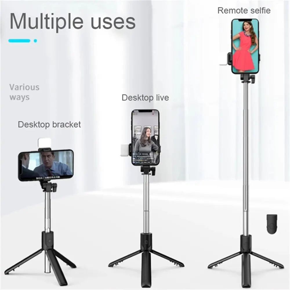 ViralSelfiePro – Palo de Selfie Bluetooth retráctil con luz y control remoto