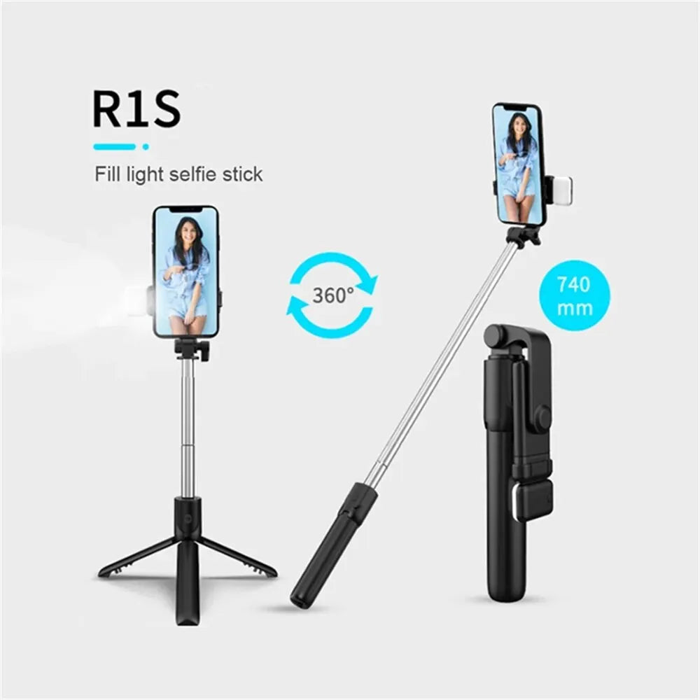ViralSelfiePro – Palo de Selfie Bluetooth retráctil con luz y control remoto