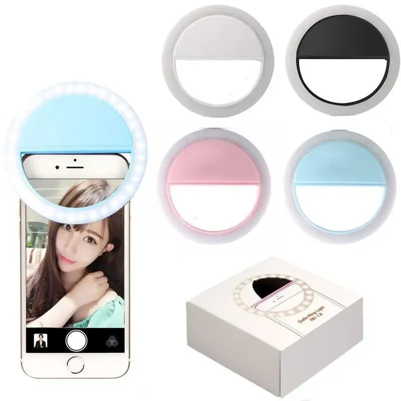 Viral CircleLight – Anillo de Luz LED USB para Selfies y Grabaciones con carga USB. Compatible con iPhone, Samsung, Xiaomi, lente de teléfono móvil