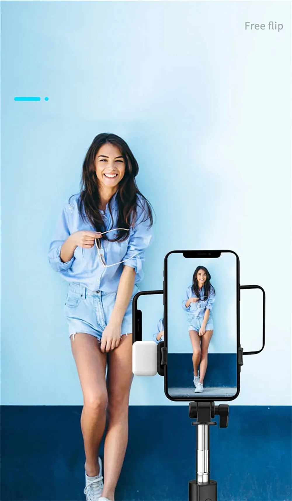 ViralSelfiePro – Palo de Selfie Bluetooth retráctil con luz y control remoto
