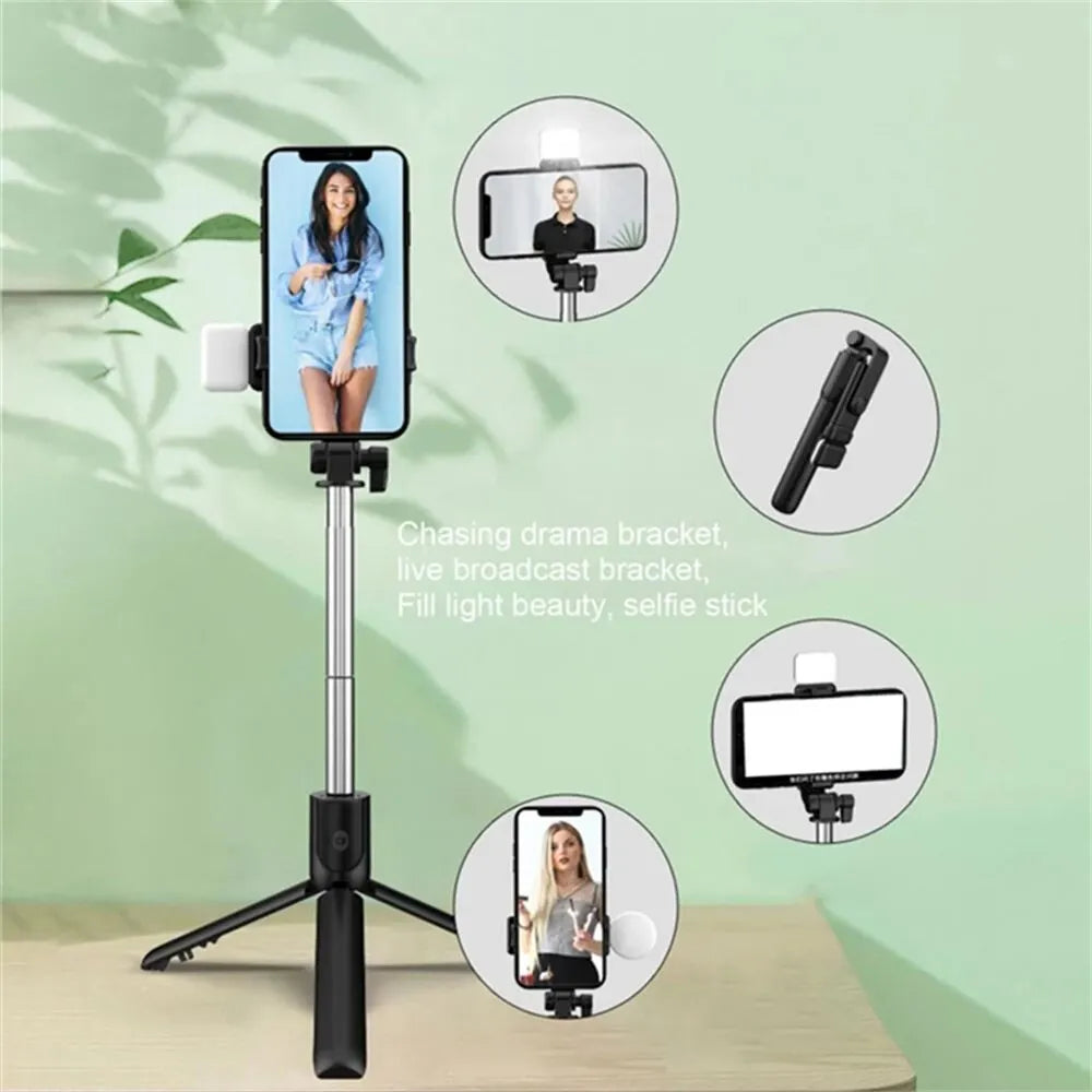 ViralSelfiePro – Palo de Selfie Bluetooth retráctil con luz y control remoto
