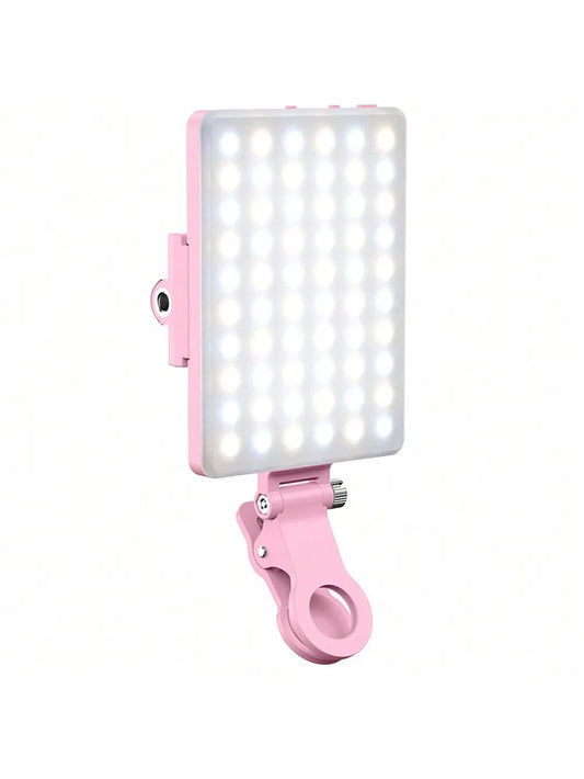 ViraLight- Luz para selfies para teléfono, portátil, tabletas, cámara de fotografía y vídeo, con clip frontal y trasero, 3 modos de luz ajustados para teléfono, lPhon