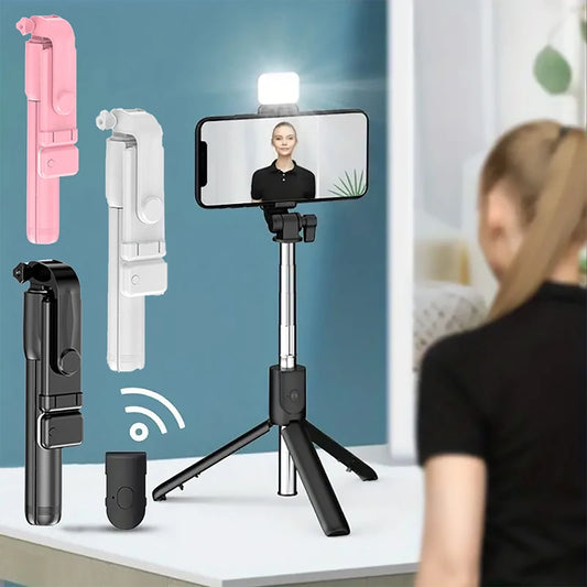 ViralSelfiePro – Palo de Selfie Bluetooth retráctil con luz y control remoto