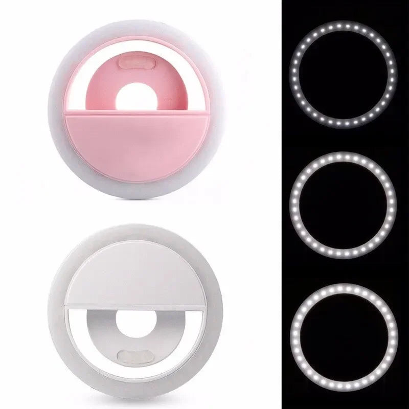 Viral CircleLight – Anillo de Luz LED USB para Selfies y Grabaciones con carga USB. Compatible con iPhone, Samsung, Xiaomi, lente de teléfono móvil