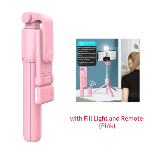 ViralSelfiePro – Palo de Selfie Bluetooth retráctil con luz y control remoto